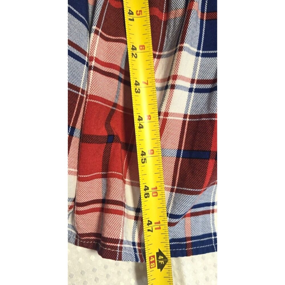 Torrid Puff Sleeve Tiered Challis Plaid Red White & Blue Prairie Maxi Dress 1X - Picture 4 of 16